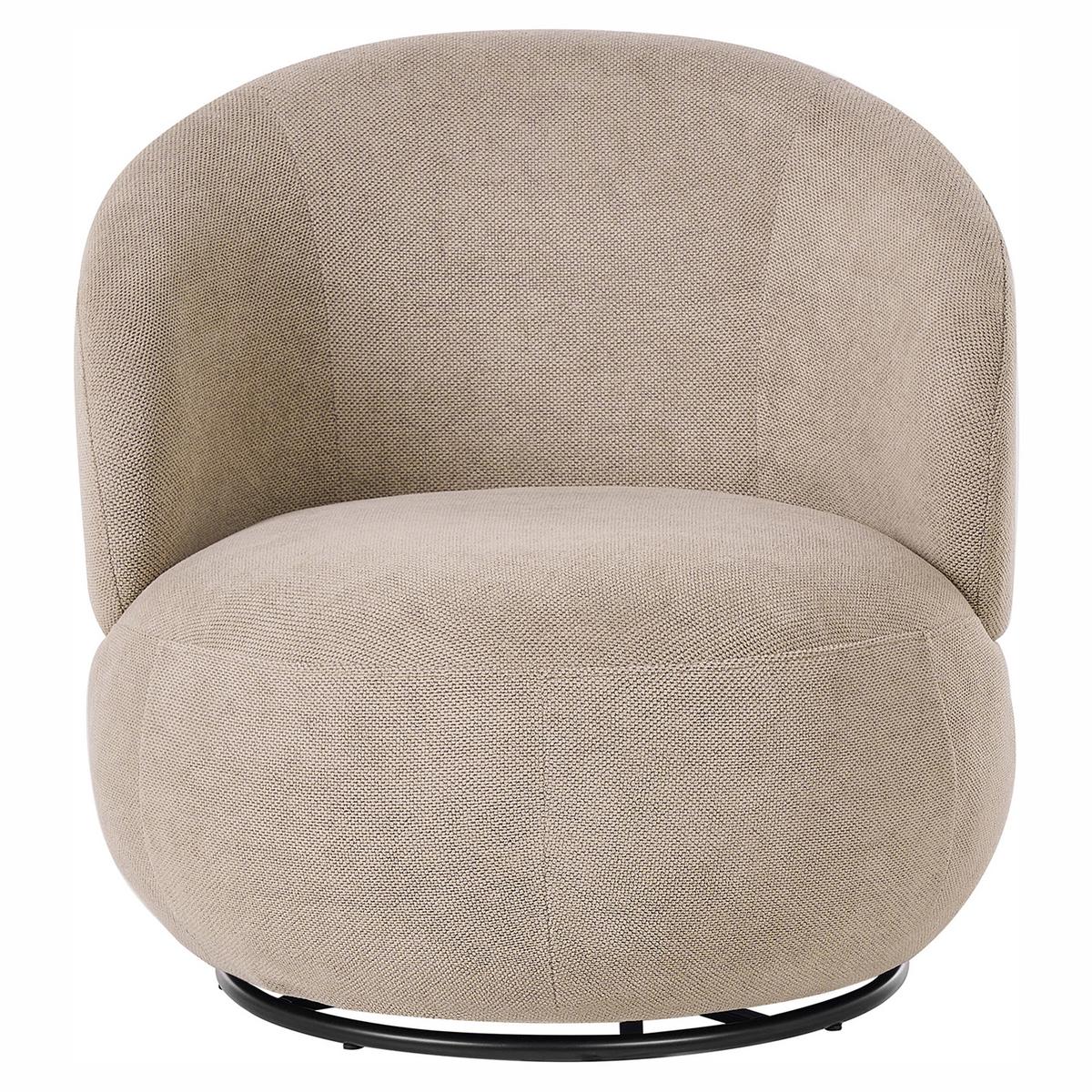 DREHSESSEL Taupe Vammala - Taupe, Textil/Metall (73/69/82cm) - Beliani
