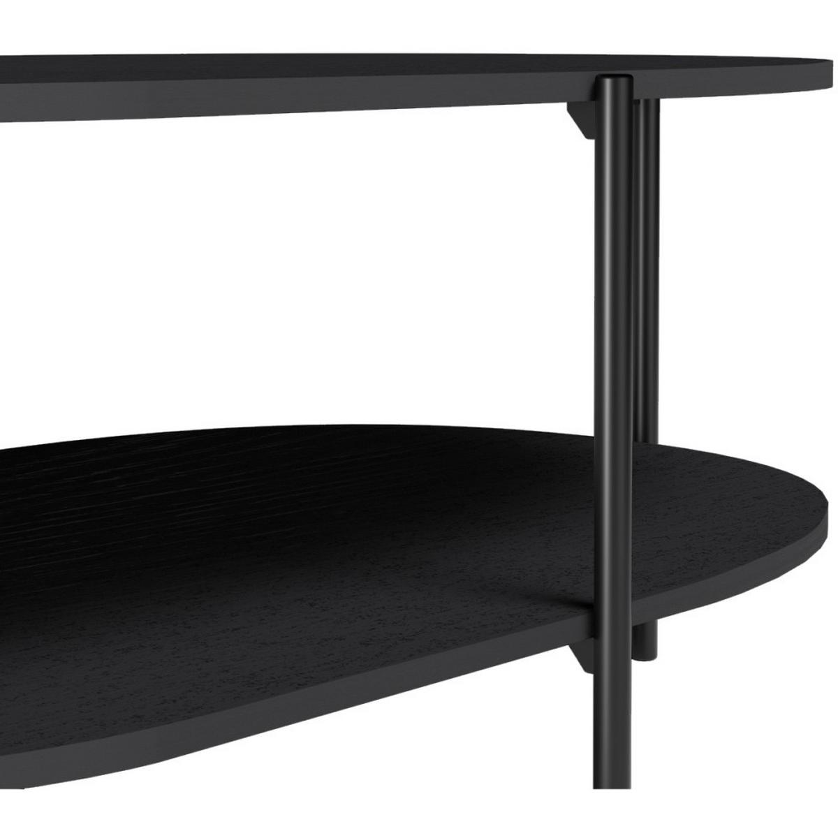 COUCHTISCH Lume in Tropfenform mit Metallgestell, schwarz - Schwarz, Holzwerkstoff (65/90/45cm) - Beautysofa