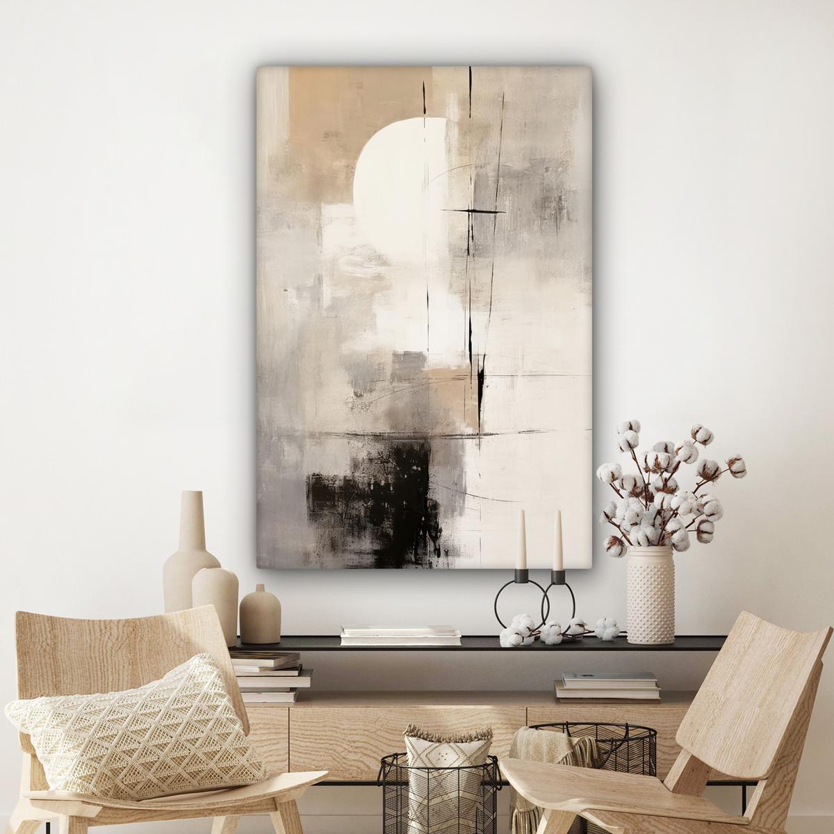 LEINWANDBILD Abstrakt - Kunst - Grau Deko XXL 80x120 cm - Hellgrau, Textil (80/120cm) - MuchoWow