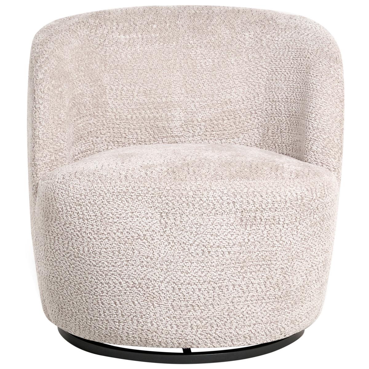 DREHSESSEL Chenillegewebe Beige Kuolpa - Beige, Textil (67/69/75cm) - Beliani