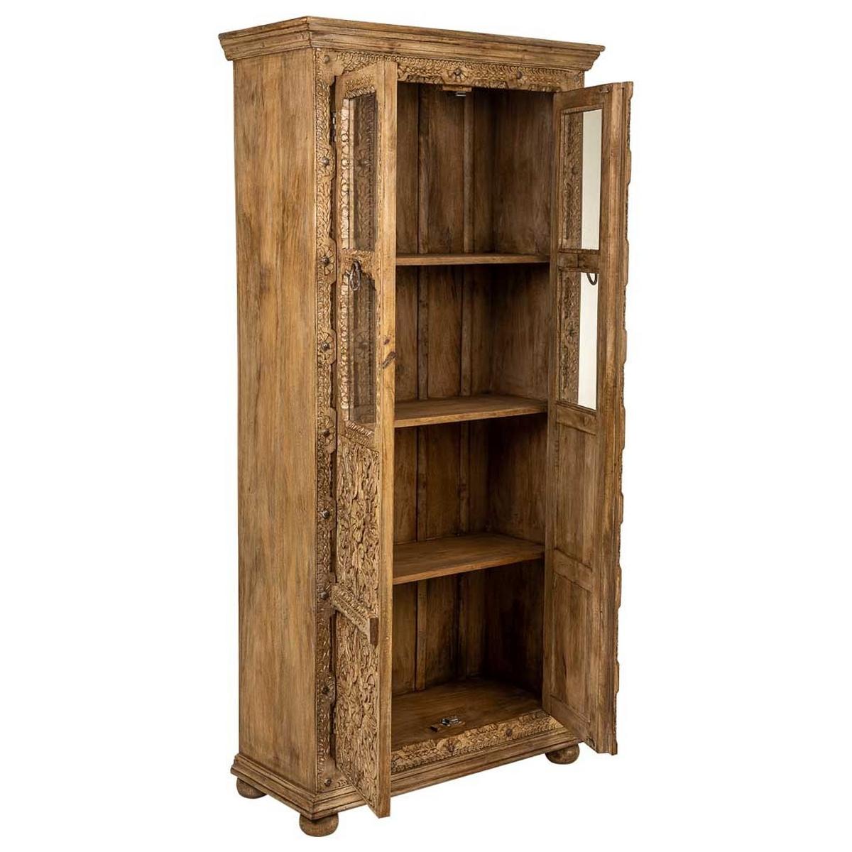 VITRINE aus Holz und Glas, braun, 89x40x190cm - Braun, Holz (89/190/40cm) - Wanderlust