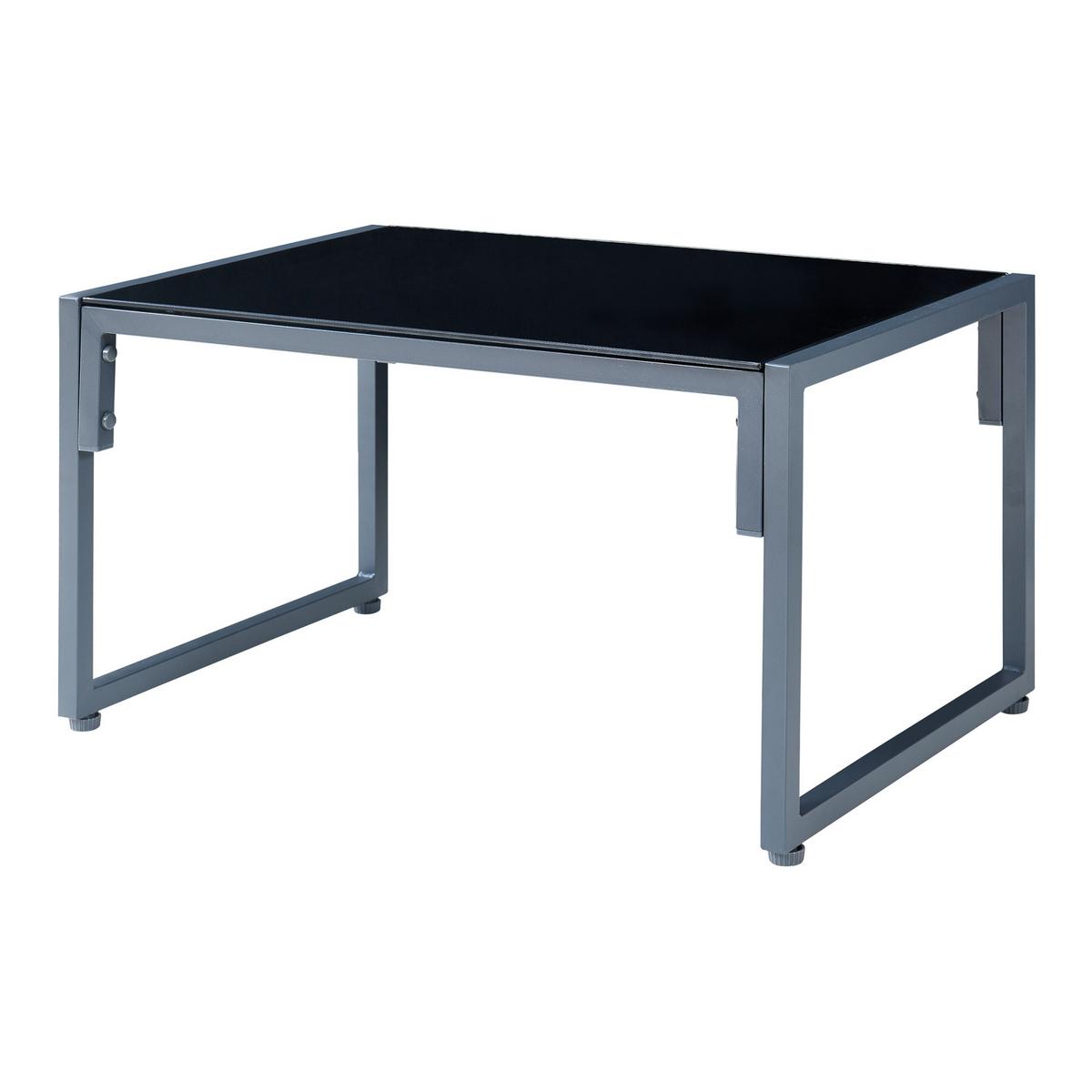 GARTENMÖBEL-SET 4 TLG. Karg - Dunkelgrau/Schwarz, Glas/Kunststoff - casa.pro