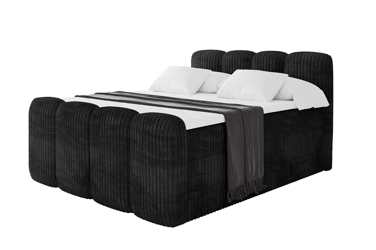 BOXBETT mit Matratze H3|H4 und Lattenrost - NINA-Z KING - 140x200 cm Tila - Schwarz - Graubraun, Holzwerkstoff (140/200cm)