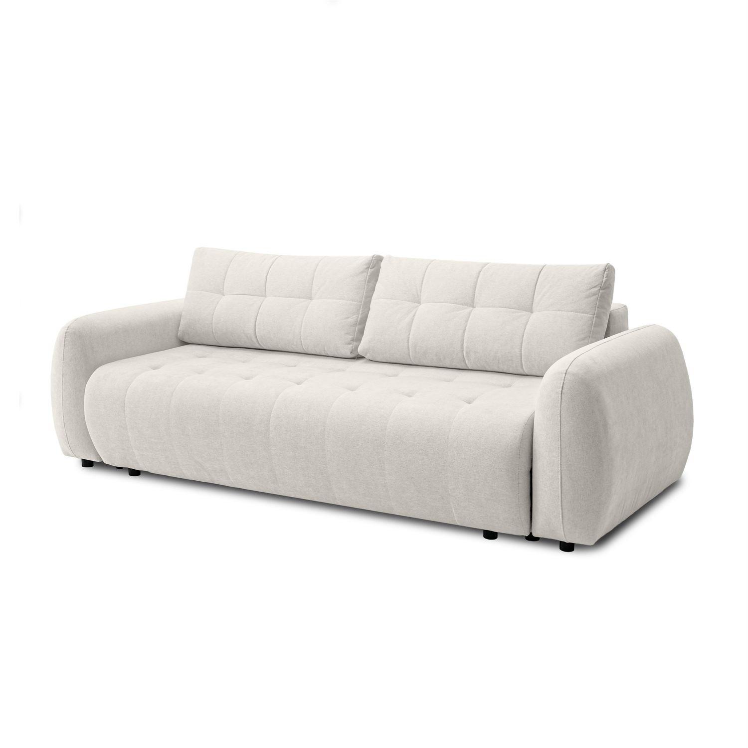 SOFA OMEGA Zweisitzer mit Schlaffunktion, Rosa 02 - Ecru, Textil (252/92/105cm) - Lookway