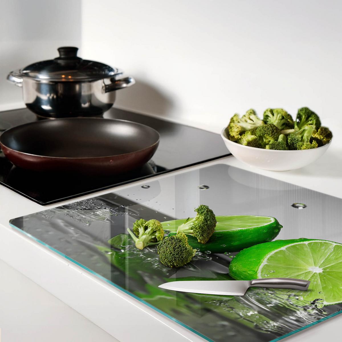 GLASPLATTE 60x52 cm Kalk im Wasser - Grün, Glas (60/0.4/52cm) - TULUP