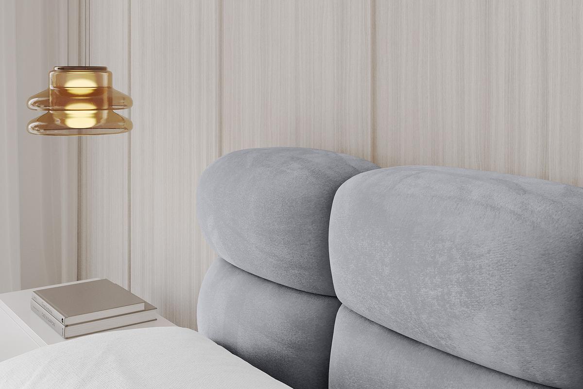 POLSTERBETT mit Bettkasten und Lattenrost, Boxbett ohne Matratze - NOMA 120x200 Hellgrau - Hellgrau, Holzwerkstoff/Textil (120/200cm) - ALTDECOR