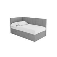 EINZELBETT Jugendbett mit Bettkasten Rechts, mit Matratze - LOVY 100x200 Grau - Anthrazit, Holzwerkstoff/Textil (100/200cm) - ALTDECOR