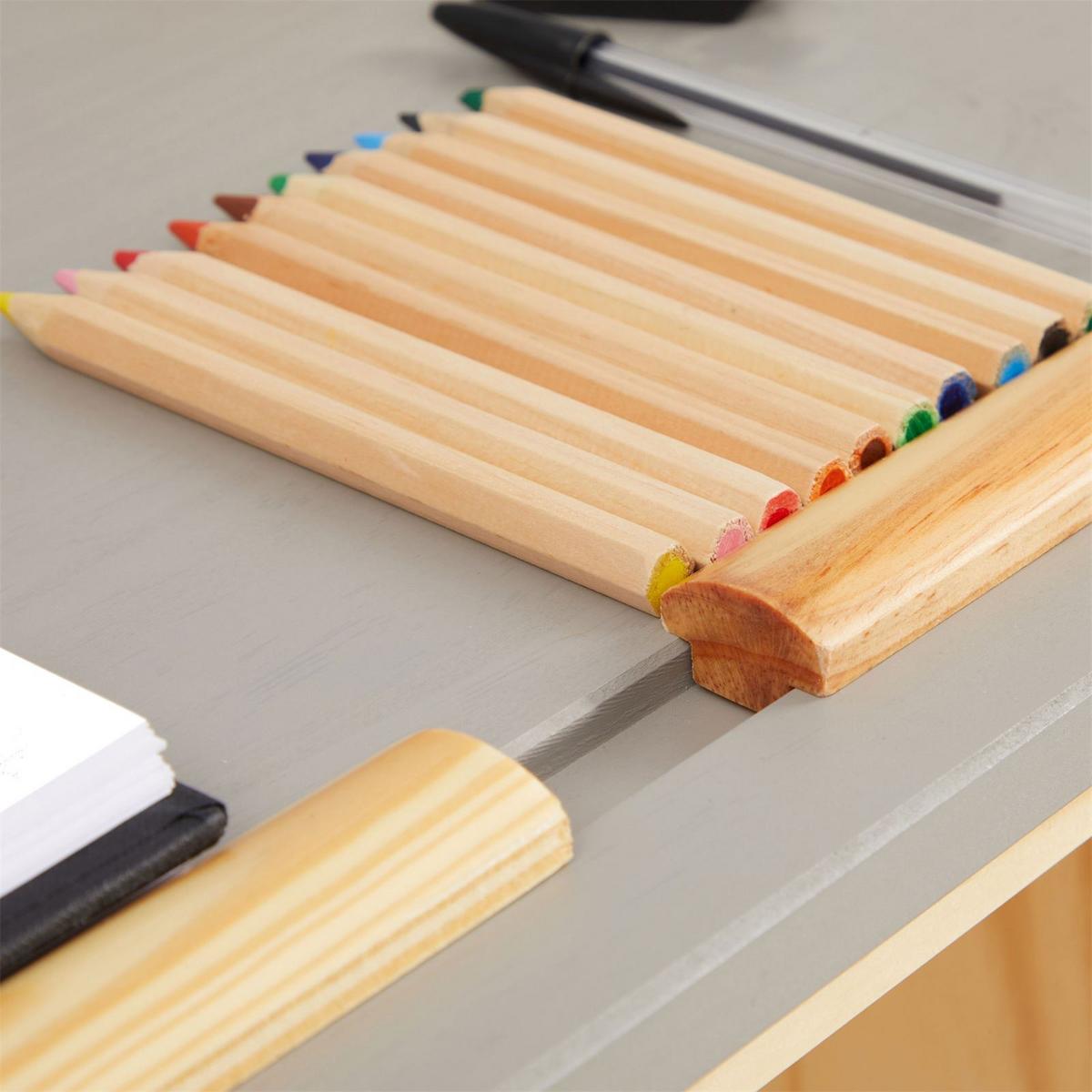 KINDERSCHREIBTISCH EMMA natur/grau - Naturfarben/Grau, Holz (114/76/55cm) - IDIMEX