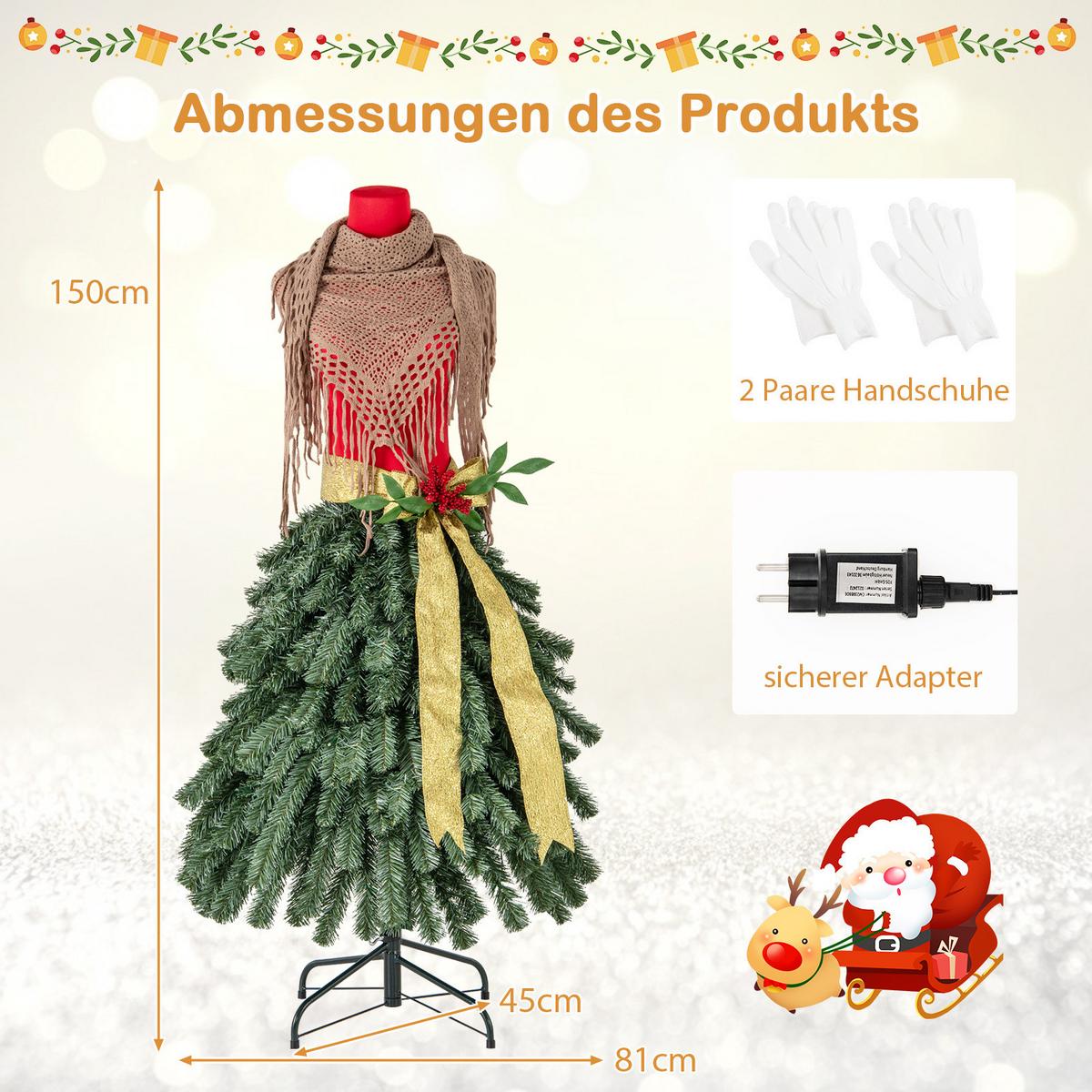 WEIHNACHTSBAUM Grün - Grün, Kunststoff (150cm) - COSTWAY