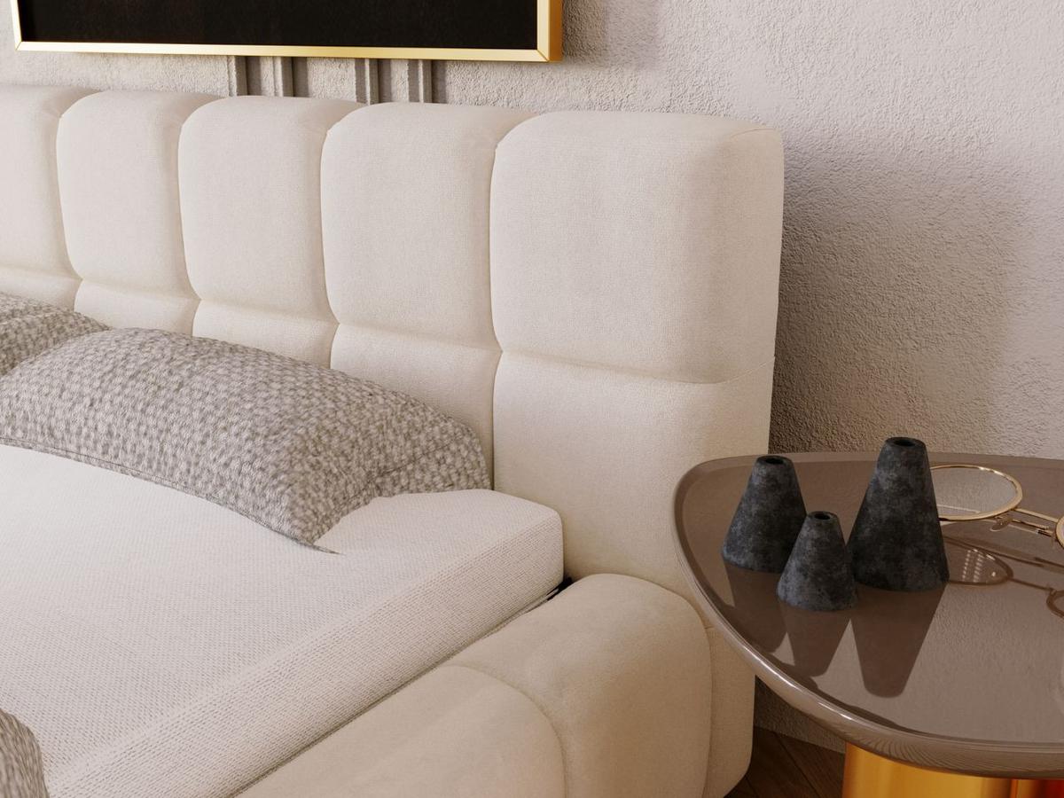 POLSTERBETT Alicante 140x200 Beige - Beige, Textil (140/200cm) - Graingold