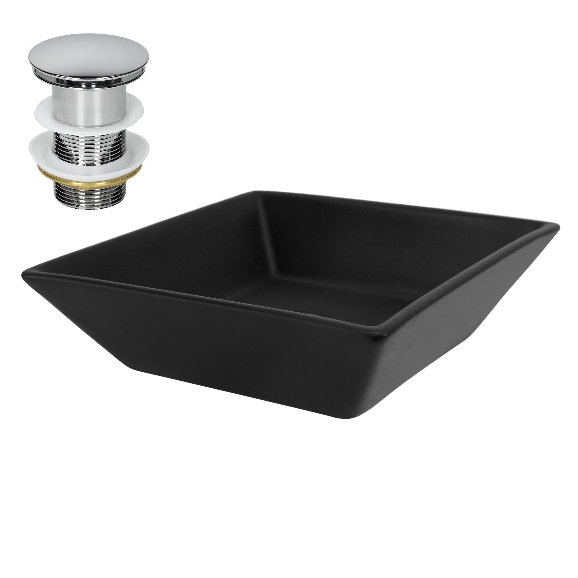 WASCHBECKEN - Schwarz, Keramik (41/12/41cm) - ML-DESIGN
