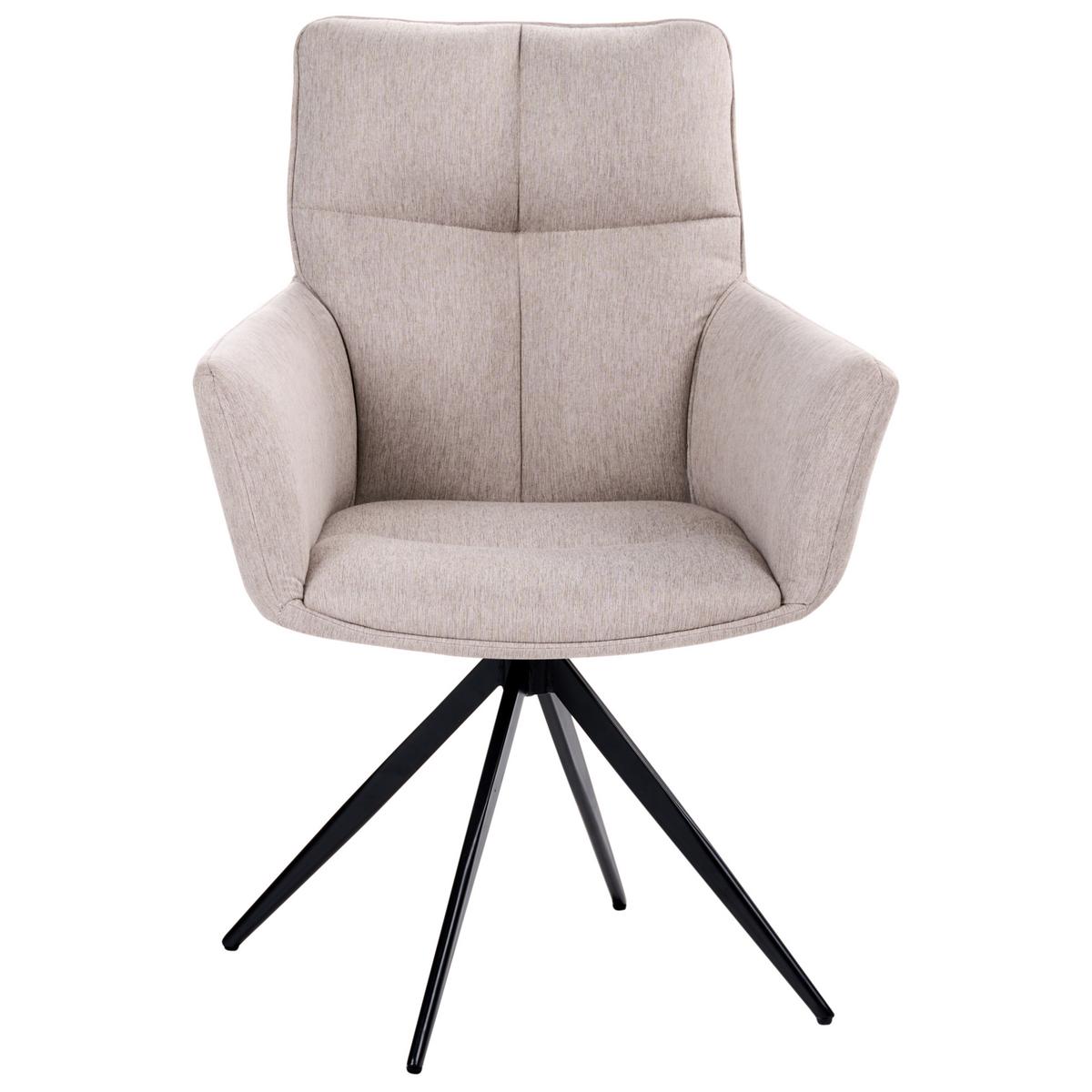ESSZIMMERSTUHL drehbar Stoff Beige Corbie - Beige, Textil (62/89/67cm) - Beliani