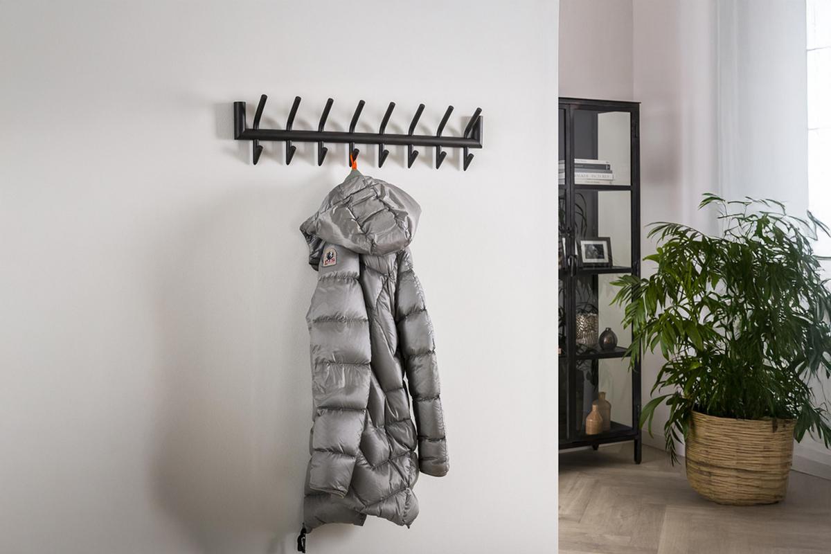 GARDEROBE FABIA Grau Metall - Dunkelgrau, Metall (78/19/10cm) - KAWOLA
