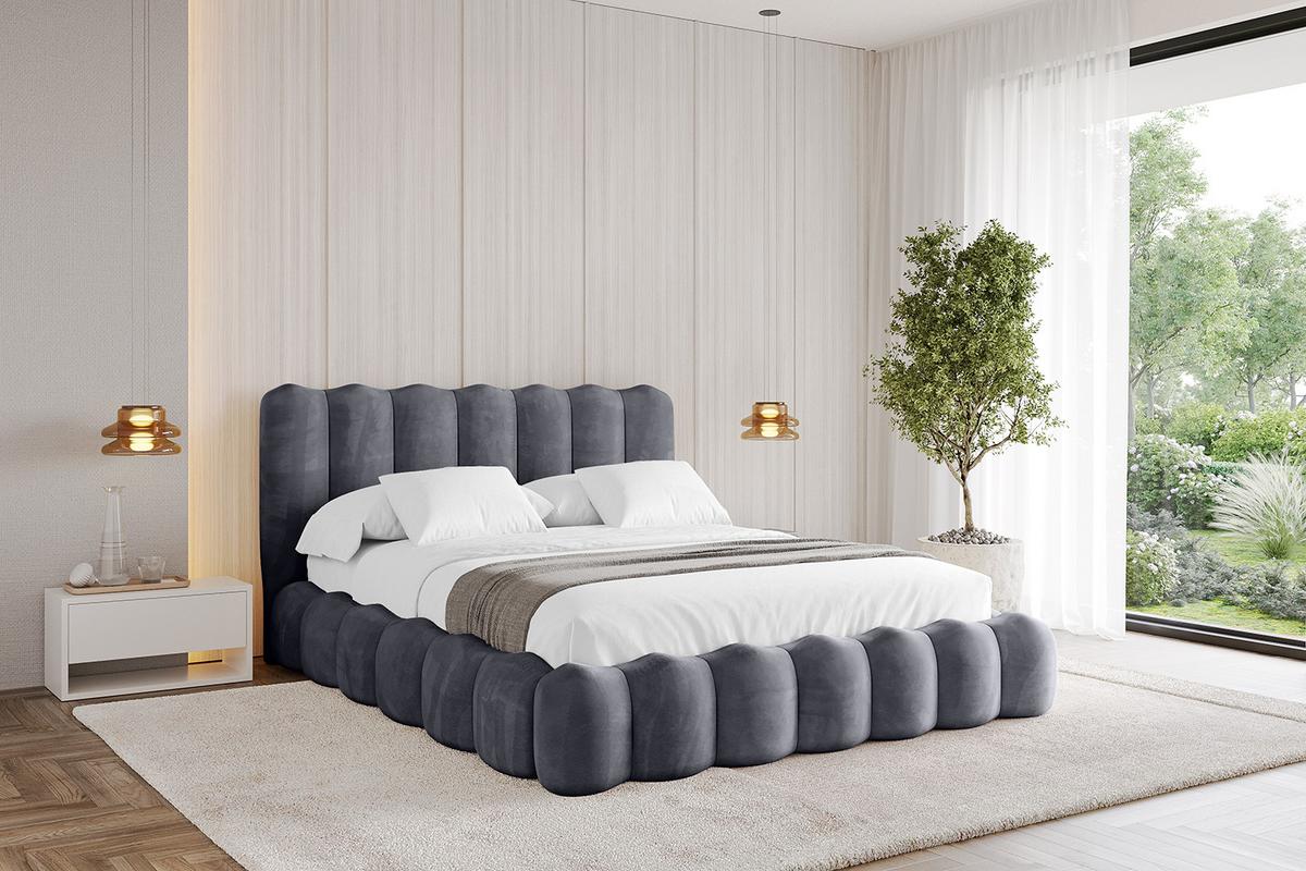 POLSTERBETT mit Bettkasten und Lattenrost, Boxbett ohne Matratze - SORA 180x200 Dunkelgrau - Dunkelgrau, Holzwerkstoff/Textil (180/200cm) - ALTDECOR