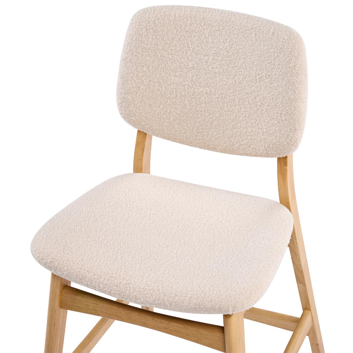 BARSTUHL 2er-Set Bouclé Hellbraun/Beige Elaine - Beige, Textil (53/98/62cm) - Beliani