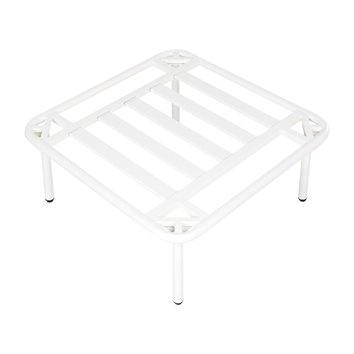 OTTOMANE Hellbeige Baucina - Beige/Weiß, Metall (61/39/61cm) - Beliani
