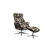 RELAXSESSEL TOSAR Braun Webstoff Relaxfunktion - Silberfarben/Braun, Textil/Metall (83/110/89cm) - KAWOLA