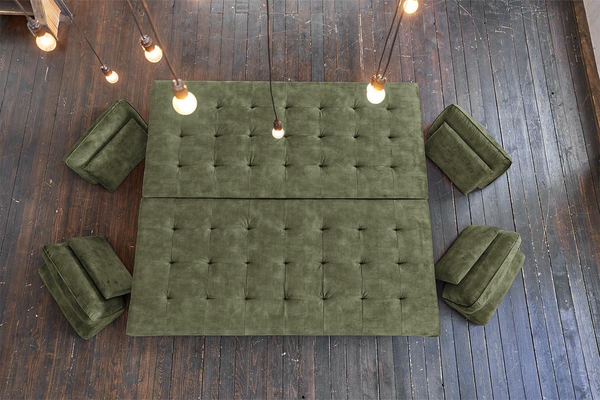 ECKSOFA WIOLO Dunkelgrün Velvet - Dunkelgrün/Silberfarben, Textil/Metall (350/240cm) - KAWOLA