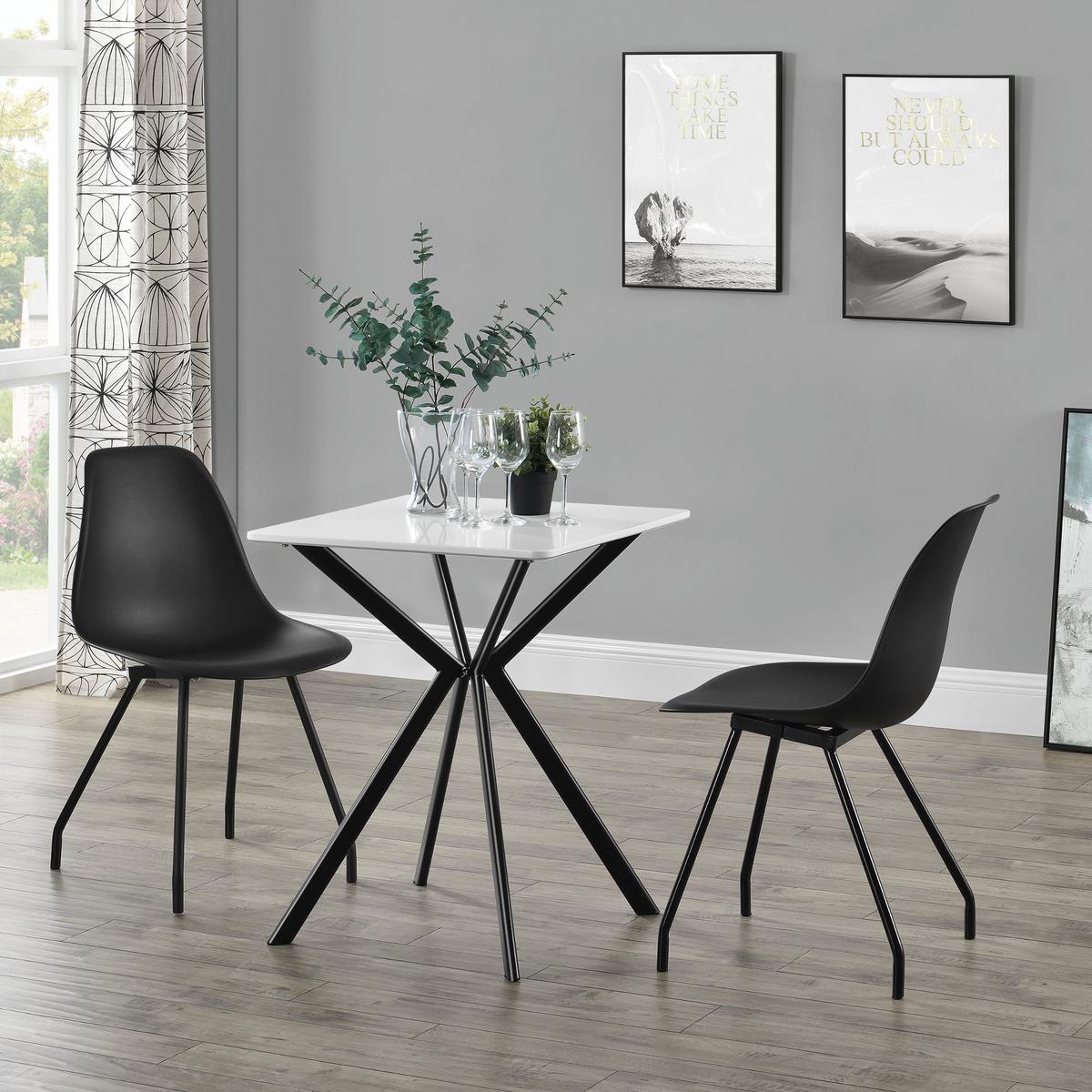 ESSTISCH Ankara - Weiß, Holzwerkstoff/Metall (60/60/75cm) - [en.casa]