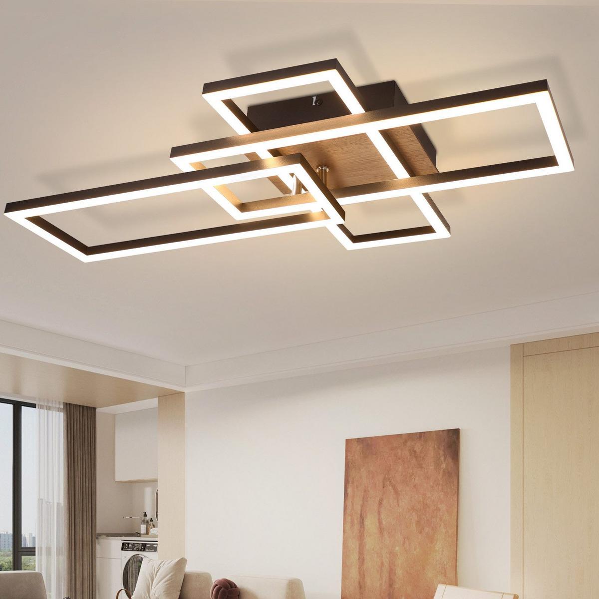 LED-DECKENLEUCHTE Gaines 64.3/35/9.5 cm - Schwarz, Metall (64.5/35/9.5cm) - Nettlife