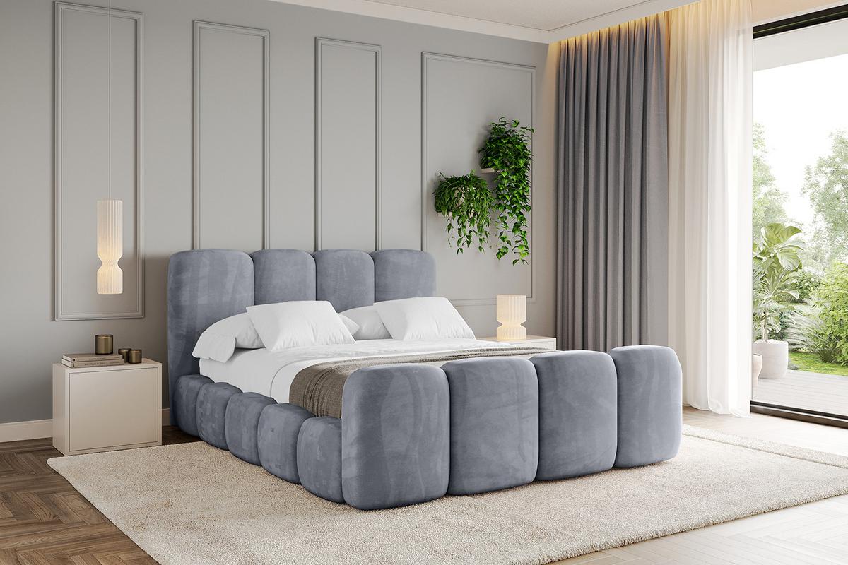 POLSTERBETT mit Bettkasten, Fußteil und Lattenrost, Boxbett ohne Matratze - KALA-Z 200x200 Grau - Grau, Holzwerkstoff/Textil (200/200cm) - ALTDECOR