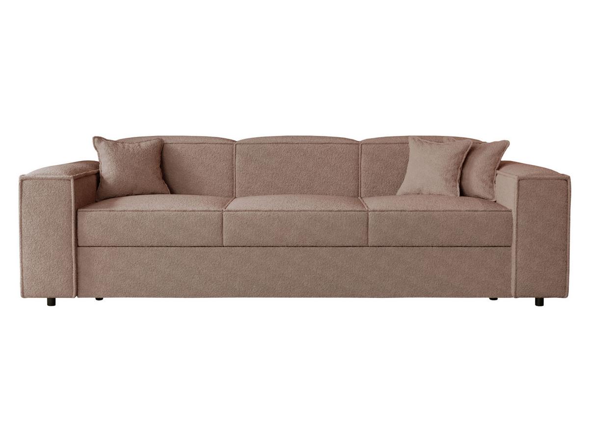 SCHLAFSOFA Santos Boucle - Hellbraun/Schwarz, Holzwerkstoff/Kunststoff (252/79/88cm) - MIRJAN24