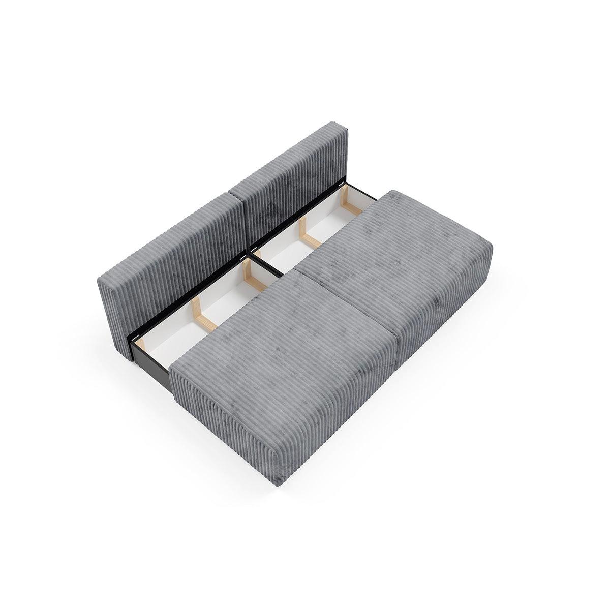 SOFA Angela 3 Sitzplätze Dunkelgrau - Grau, Holz (216/86/102cm) - Petits-meubles