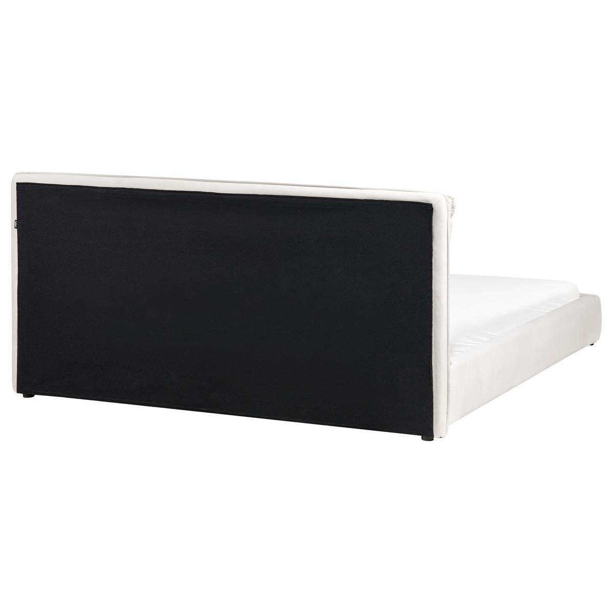 BETT mit Lattenrost 180/200 cm Hellbeige Bajonna - Beige/Schwarz, Textil (180/200cm) - Beliani