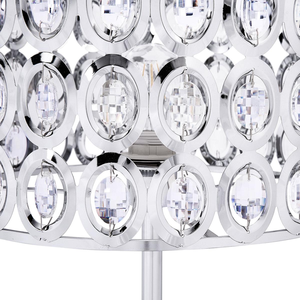 STEHLAMPE Tenna 35/35/160 cm - Silberfarben, Metall (35/35/160cm) - Beliani