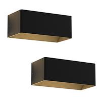 LED WANDLEUCHTE Herz 2er-Set - Schwarz, Metall (10/8/20cm) - Nettlife