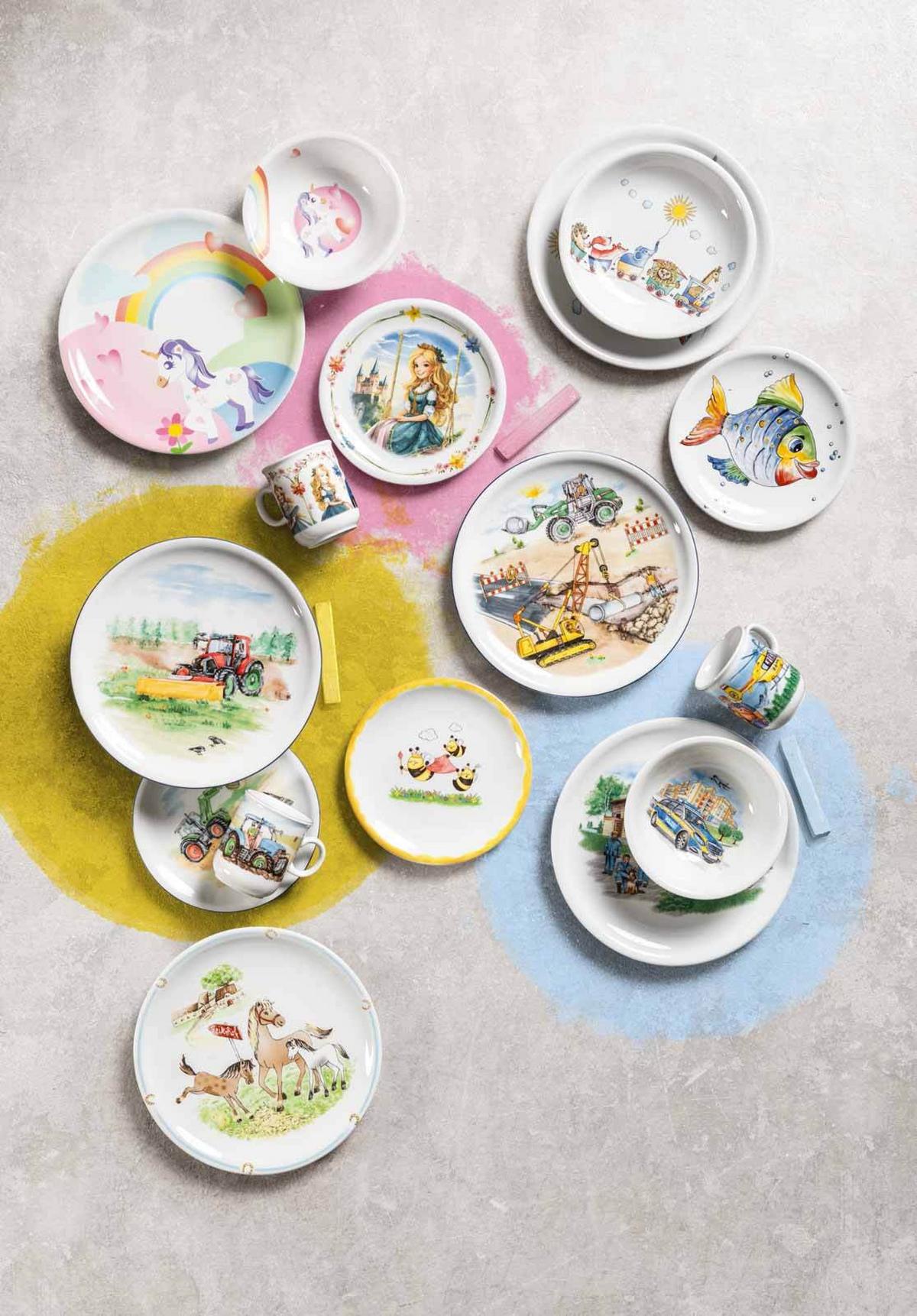 KINDERGESCHIRR SET Compact Blaulicht bunt 5-tlg. - Multicolor, Keramik (2/2/2cm) - Seltmann Weiden