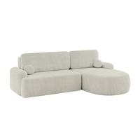 ECKSOFA mit Schlaffunktion und Bettkasten LIRA-L - 264x172x89 Hellgrau - Creme, Holzwerkstoff/Textil (172/264cm) - ALTDECOR