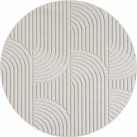 TEPPICH Flachgewebe LANGAU in Creme, mit geometrischen Bögen, Ø 80 cm - Beige, Textil (80/80cm) - KADIMA DESIGN