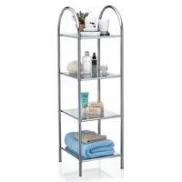 BADREGAL SECA chrom - Chromfarben, Metall (34/115/37cm) - CARO-Möbel