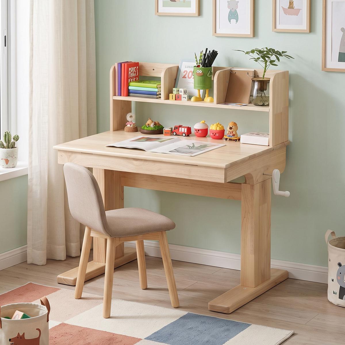SCHREIBTISCH Massivholz Höhenverstellbar Neigbar 0-43° Natur - Naturfarben, Holzwerkstoff (60/92/89cm) - Urban Meuble