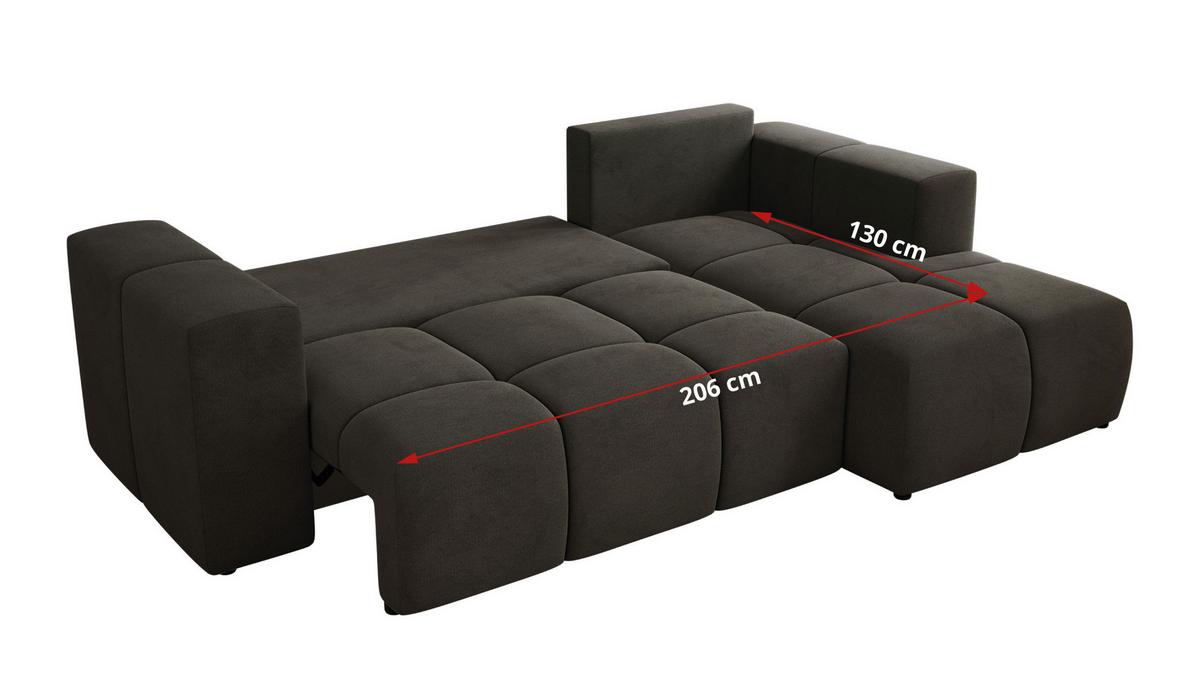 ECKSOFA MONIVA Dunkelgrau Velvet - Links - Dunkelgrau/Schwarz, Kunststoff/Textil (164/266cm) - MKS