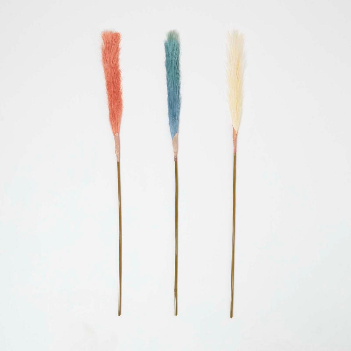 KUNSTZWEIGE Pampasgras farbig im 3er-Set, 71 cm - Multicolor, Kunststoff (78cm) - Homescapes