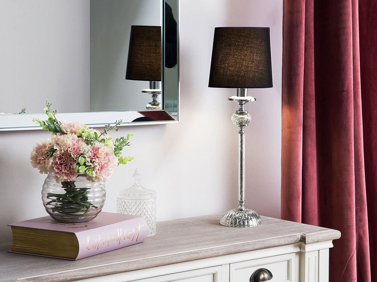 TISCHLAMPE Kubena 18/18/62 cm - Schwarz, Keramik (18/18/56cm) - Beliani