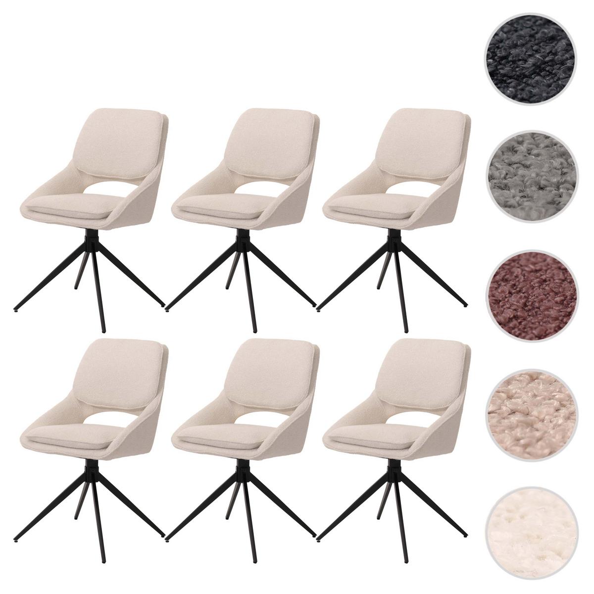 ESSZIMMERSTUHL Creme Weiß 6er-Set - Creme/Weiß, Textil (55/87/55cm) - MCW