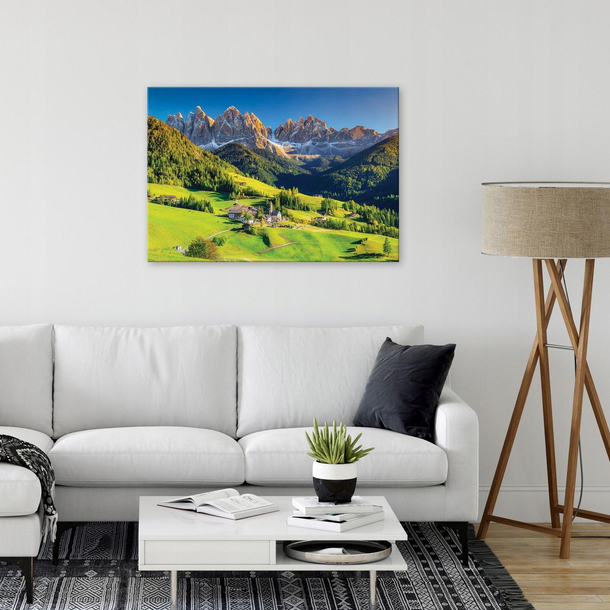 LEINWANDBILD Natur Berge Wohnzimmer 120x80 - Multicolor, Holzwerkstoff (120/80cm) - Wallarena