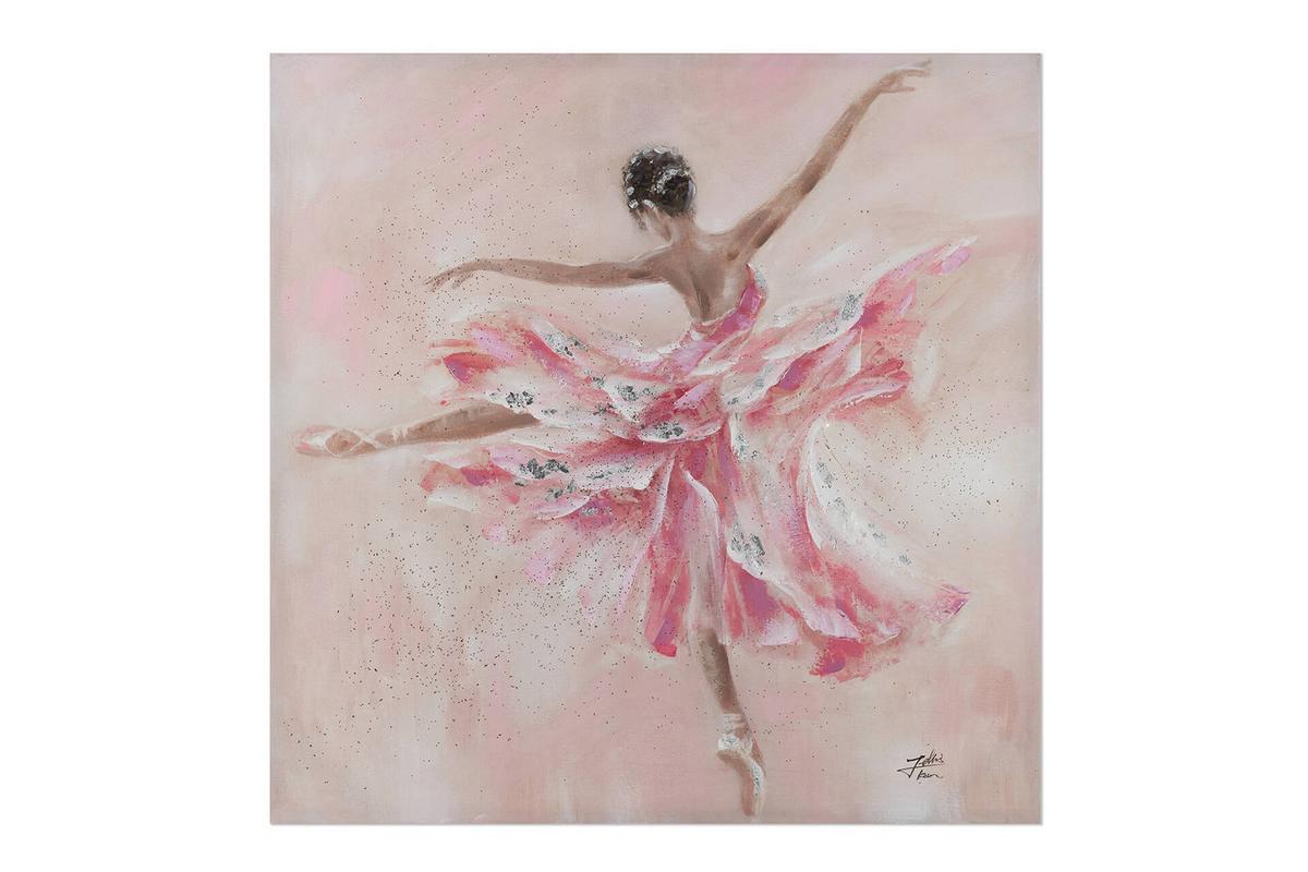 ACRYLBILD HANDGEMALT 80/80 cm - Pink, Holz/Textil (80/80cm) - KUNSTLOFT