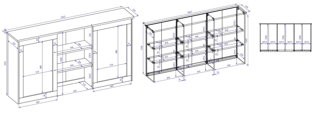 BUFFET Kaschmir, Eiche Artisan 202 x 199 cm, Vitrinenschrank mit Soft-Close - Kaschmir/Eiche Artisan, Glas/Holzwerkstoff (202/199/40cm) - Furn.Design