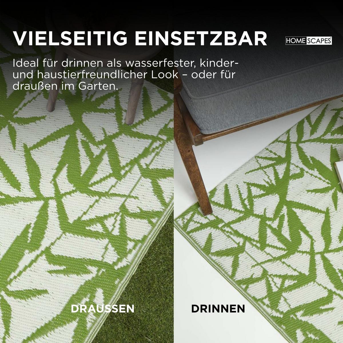OUTDOORTEPPICH Zena floral gemustert 120/180 cm - Grün, Kunststoff (120/180cm) - Homescapes