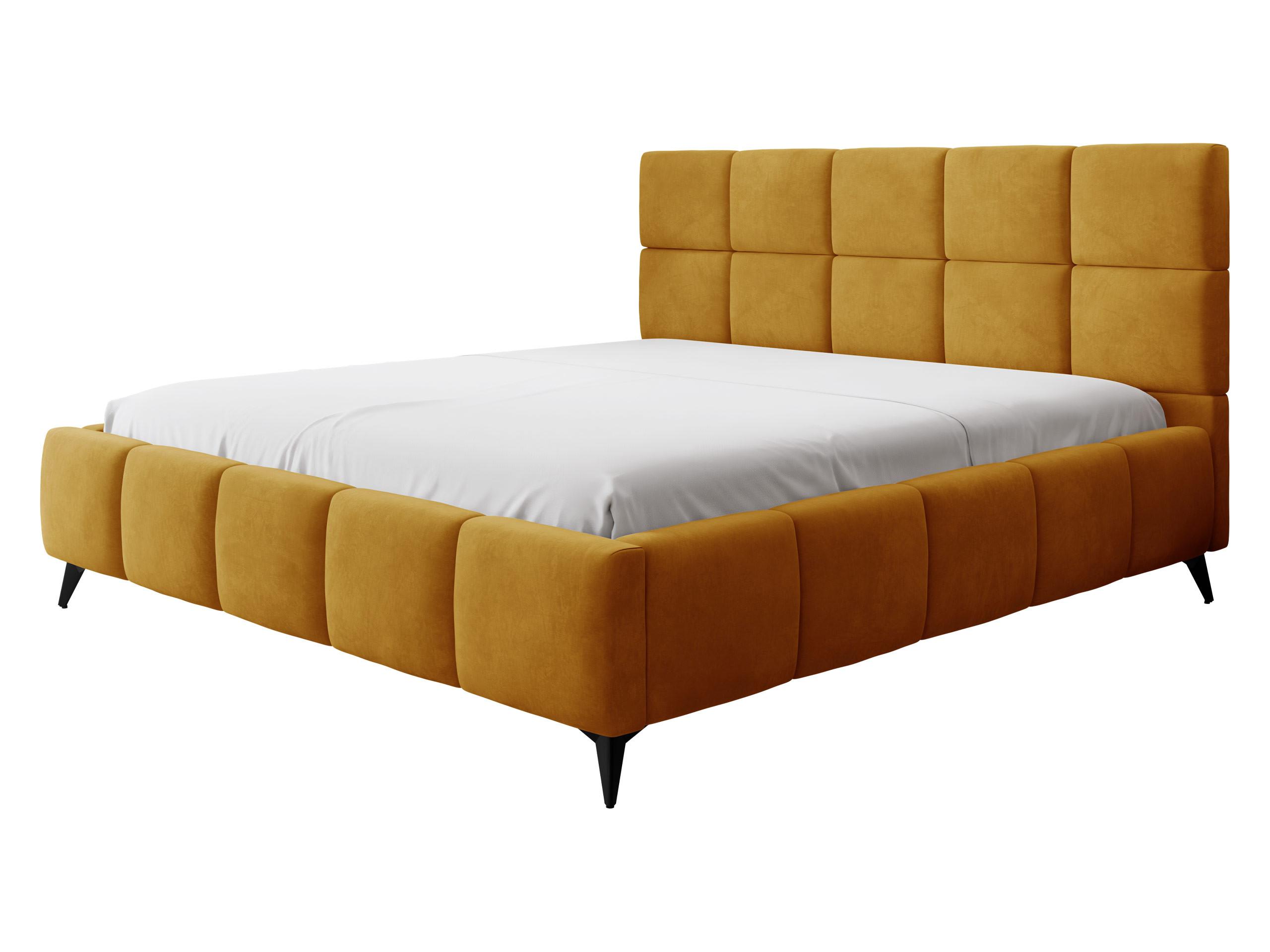 POLSTERBETT Amber - Gelb/Schwarz, Holzwerkstoff/Textil (180/200cm) - MIRJAN24