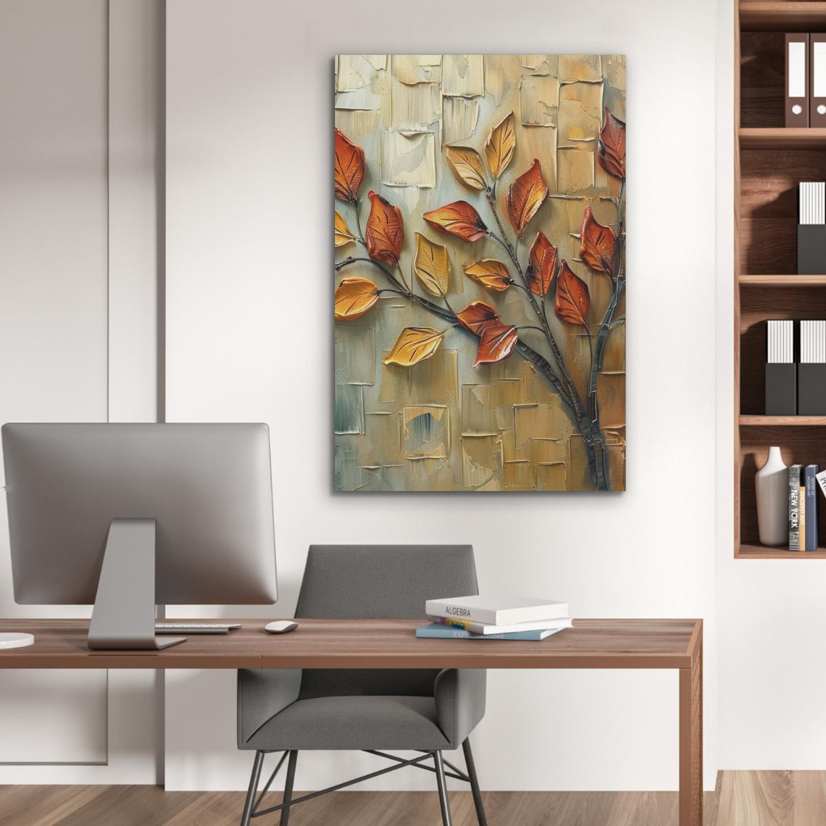 AKUSTIKBILD Baum - Abstrakt - Natur - Kunst Wanddeko 70x100 cm - Goldfarben, Kunststoff (70/100/0.9cm) - MuchoWow