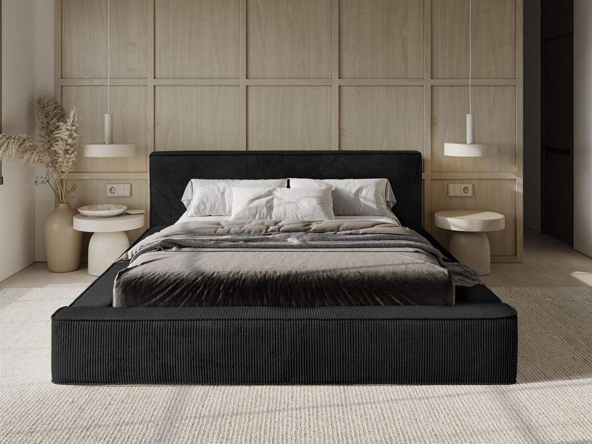 POLSTERBETT Modesto In Lincoln - Schwarz, Holzwerkstoff/Textil (160/200cm) - Fun Möbel