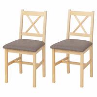 ESSZIMMERSTUHL Braun, Grau 2er-Set - Braun/Grau, Holz (43/85/44cm) - MCW