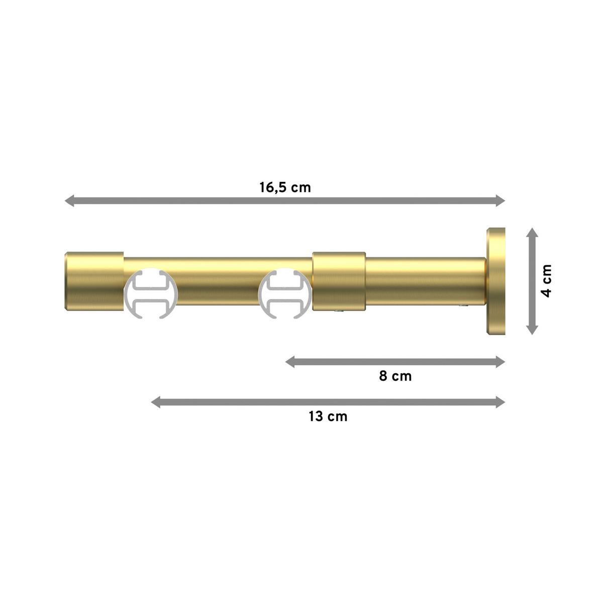 GARDINENSTANGE INNENLAUF Prestige Savio 180 cm, 2-läufig, 20 mm Ø Messing-Optik - Messingfarben, Metall (180cm) - INTERDECO