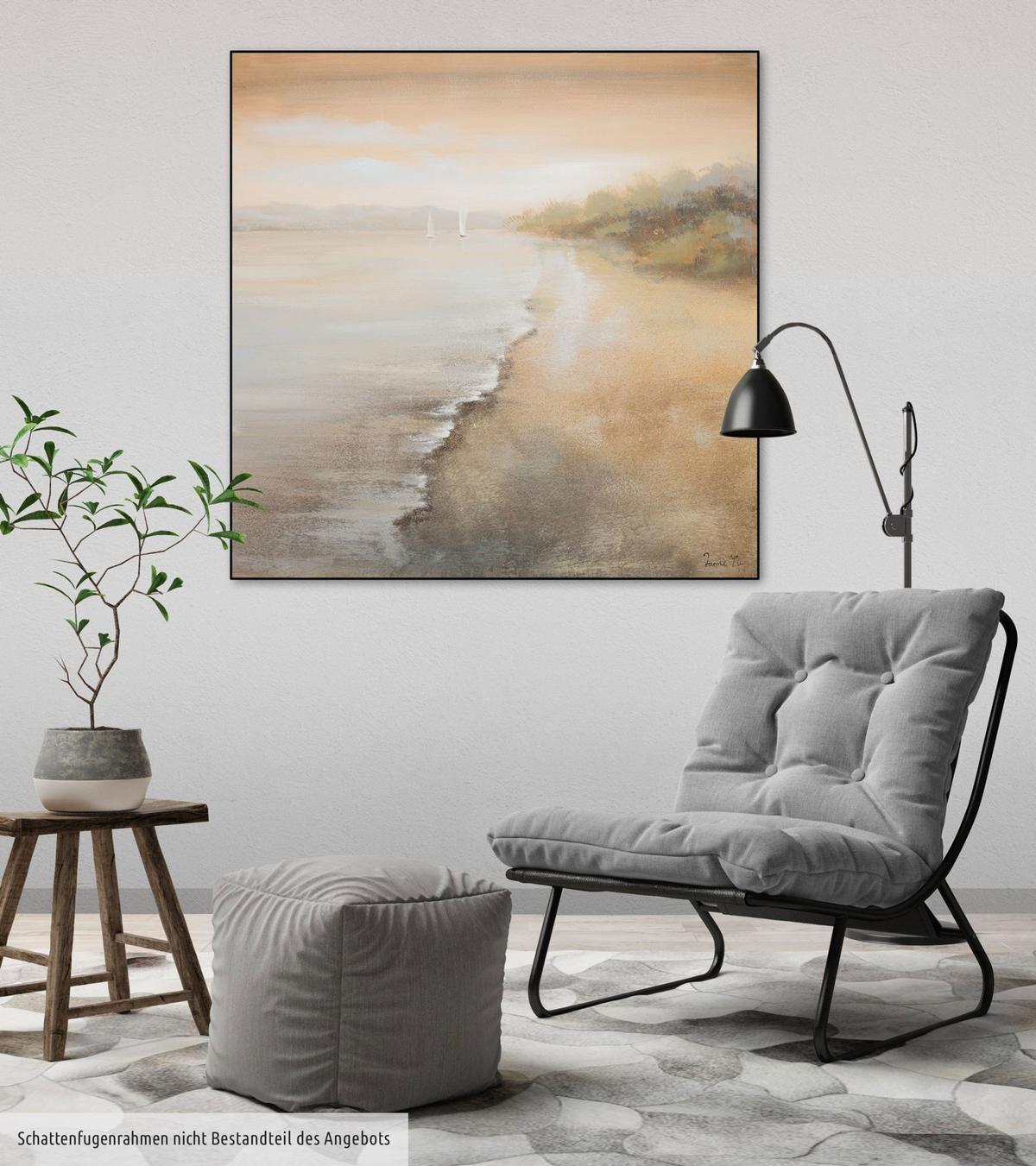 ACRYLBILD HANDGEMALT 80/80 cm - Braun, Holz/Textil (80/80cm) - KUNSTLOFT