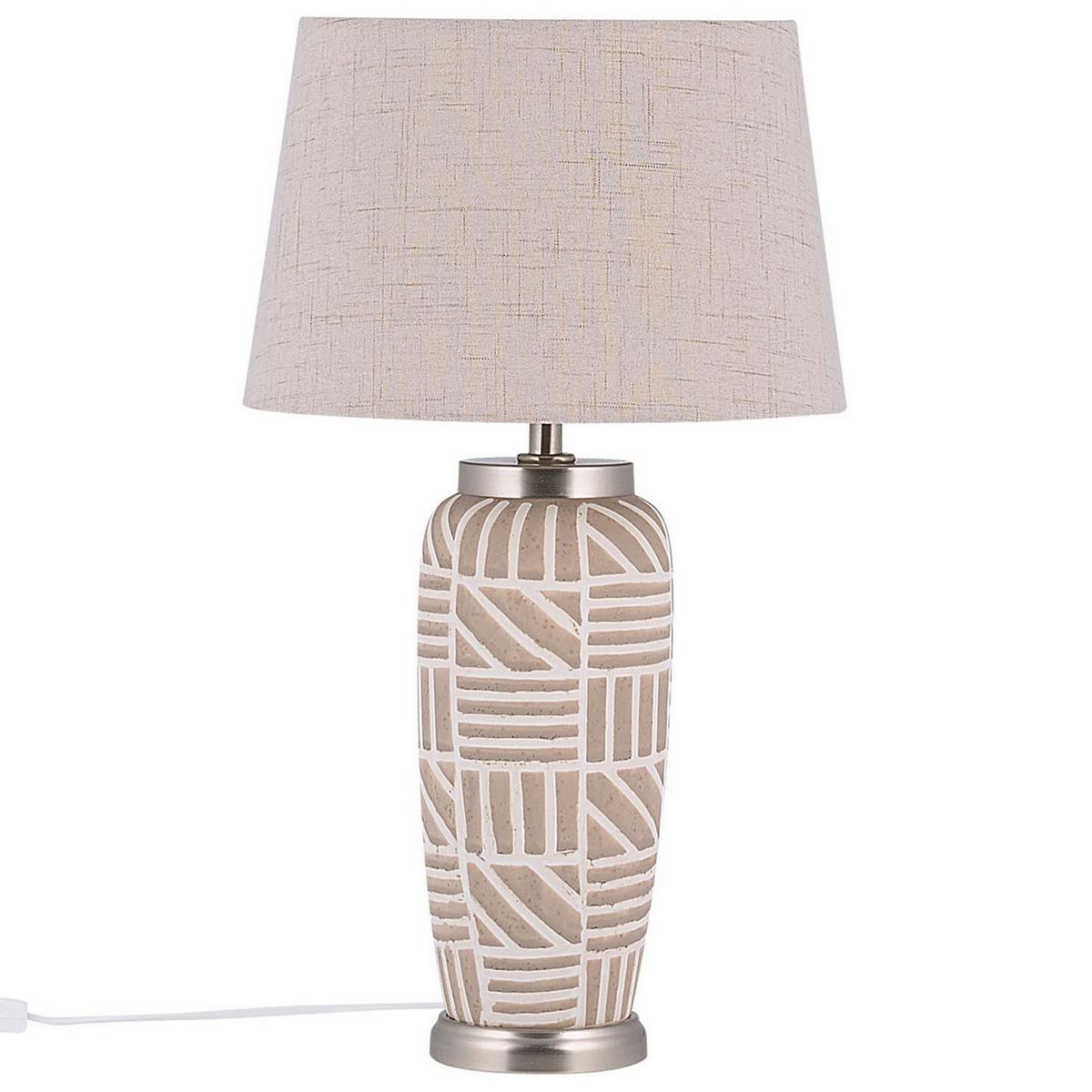 TISCHLAMPE Traisen 28/28/48 cm - Beige, Keramik (28/28/48cm) - Beliani